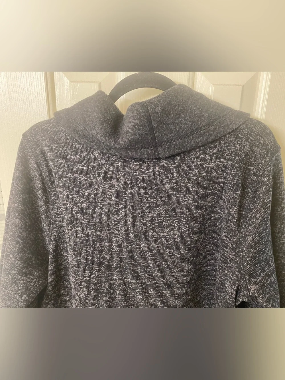 Ideology Charcoal Gray & Black Heather Cowl Neck Fleece Sweater Top Size 1X